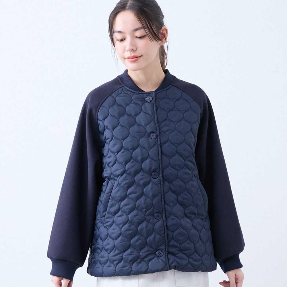 【ベルメゾン】【2月19日再値下げ】 キルト×フェイクウール切替ブルゾン