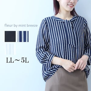 【フルールバイミントブリーズ/fleur by mint breeze】ジョーゼットボウタイブラウス 【大きいサイズ】
