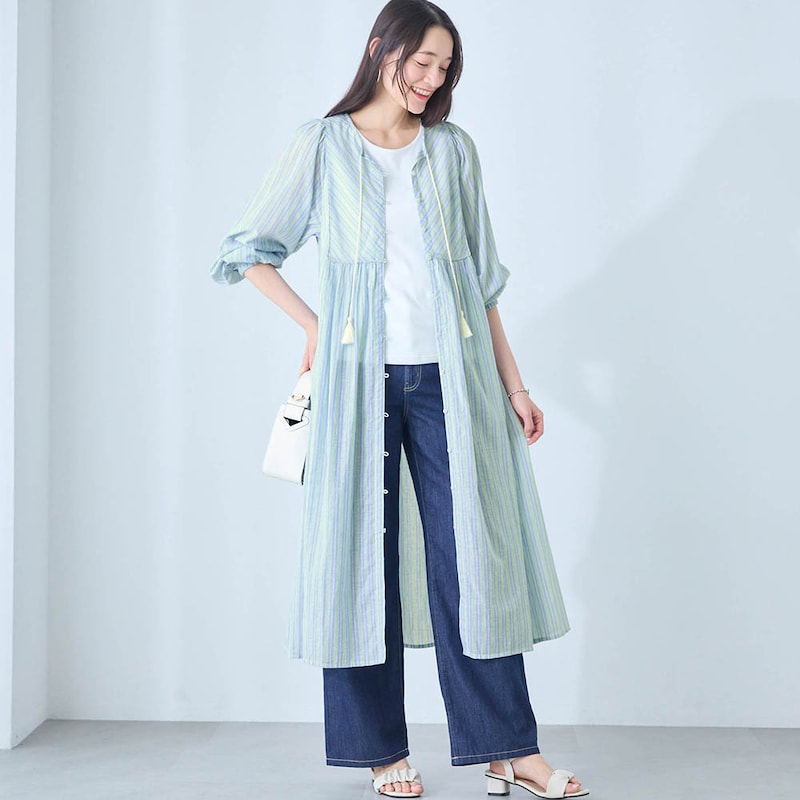 モデル身長171cm／M～L ※写真は撮影用のため着丈+6cmになります。