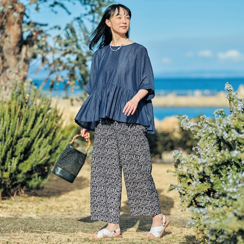 プリントコットンパンツ