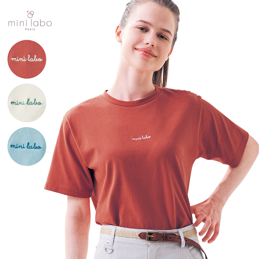 【ミニラボ/mini labo】petit!mini labo刺繍Tシャツ 「ミニラボ」