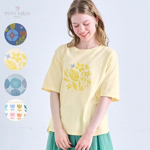 汗じみしにくい5分袖Tシャツ 「ミニラボ」