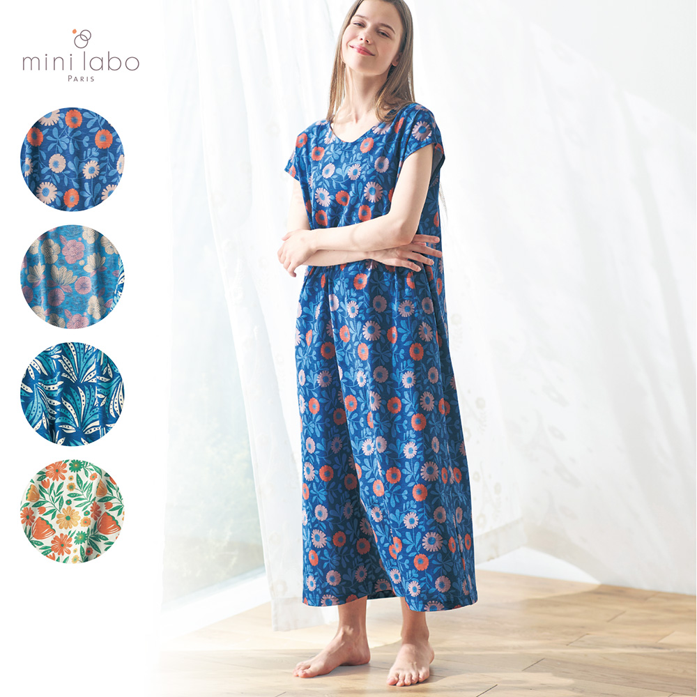 【ミニラボ/mini labo】スラブ天竺のリラックスルームワンピース 「ミニラボ」