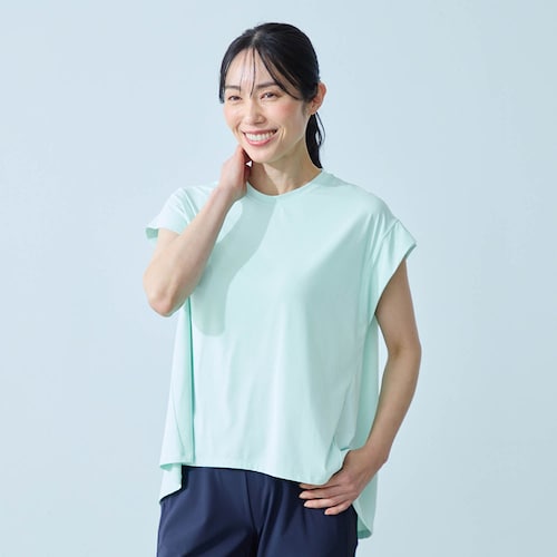 接触冷感スポーティーチュニック 【丈が長めで体型カバーも叶う】