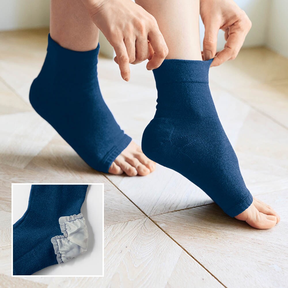 【ベルメゾン】かかとツルツル靴下寝る時用2足組 【履くだけ簡単かかとケア】【1年中使える快適素材】