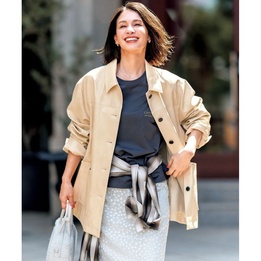 UNFILO／アンフィーロ】フェイクレザージャケット(オンワード樫山