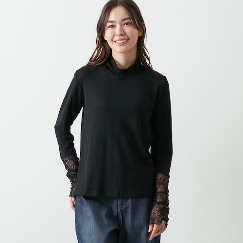 レース使いタートルカットソー