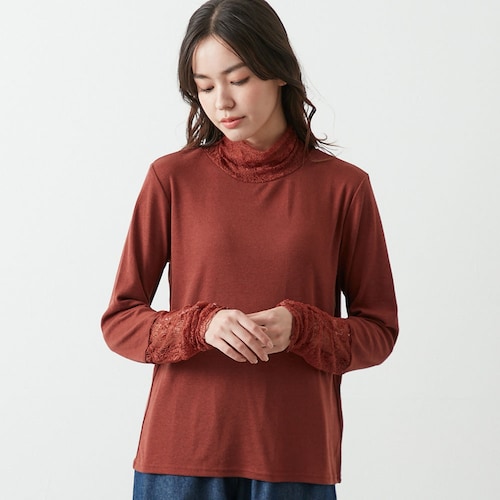 レース使いタートルカットソー