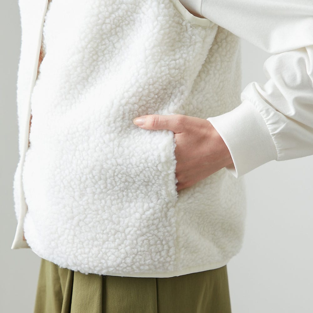 ボア×中綿リバーシブルベスト｜通販のベルメゾンネット