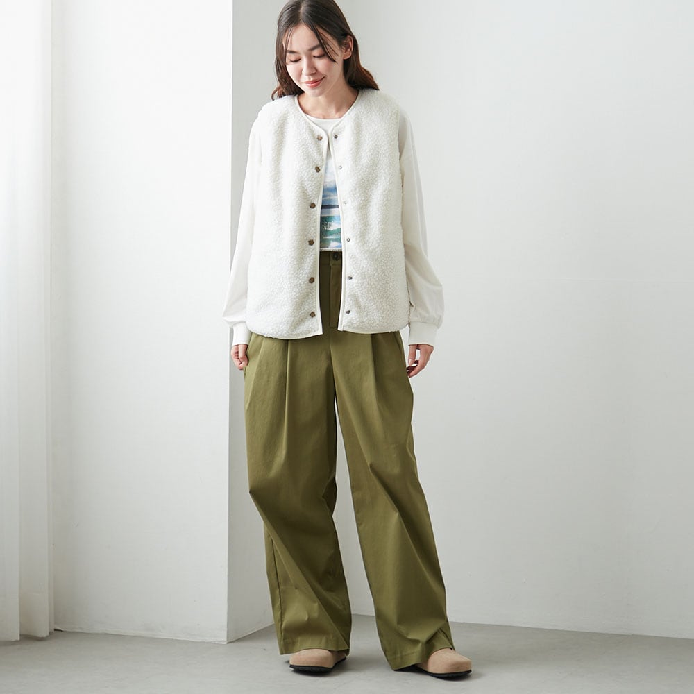 ボア×中綿リバーシブルベスト｜通販のベルメゾンネット