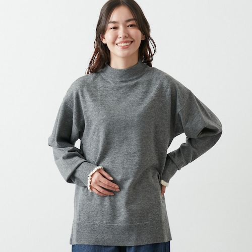 もちもち配色フリルニット