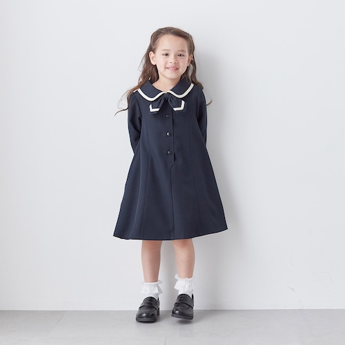 取り外しリボン付きワンピース 【子供服 長袖 フォーマル】