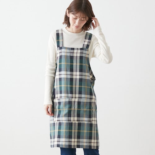 チェック柄H型エプロン