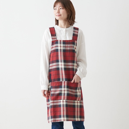 チェック柄H型エプロン