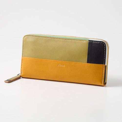 本革パッチワーク長財布