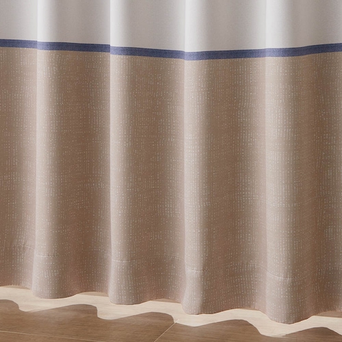 【お買い得な既製サイズ】 裾バイカラーデザインの遮光・遮熱カーテン ＜2枚組／1枚＞