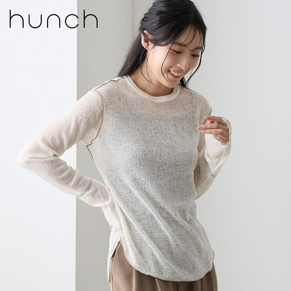 【ハンチ/hunch】【2月19日再値下げ】 シアー配色メロープルオーバー