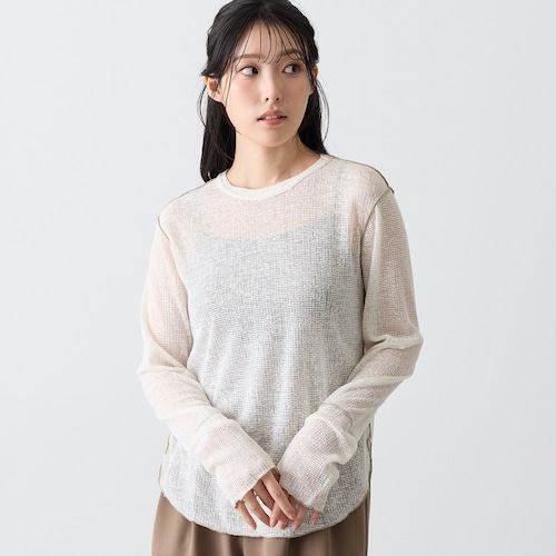 シアー配色メロープルオーバー