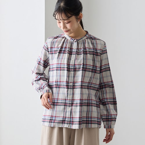 綿起毛ギャザーシャツ