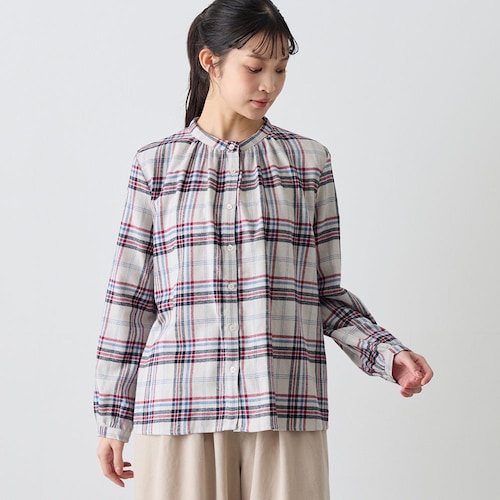 綿起毛ギャザーシャツ