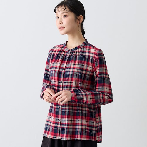 綿起毛ギャザーシャツ