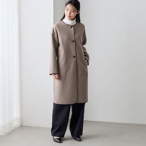 【ベルメゾン】パイピングノーカラーコート