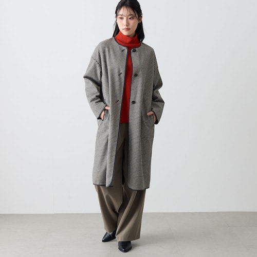 パイピングノーカラーコート