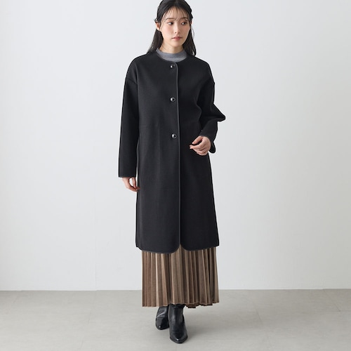 パイピングノーカラーコート