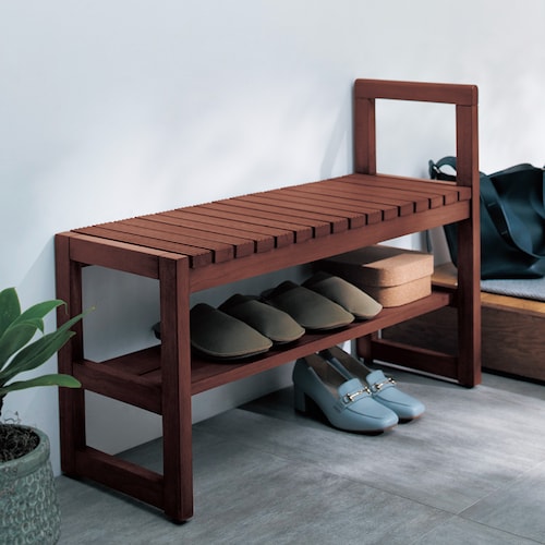 和モダンな玄関ベンチ ＜幅52.5／80cm＞