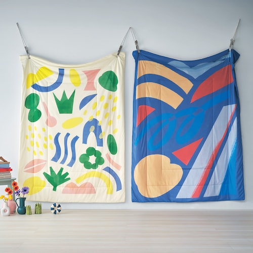 夏の色遊びを楽しむ接触冷感キルトケット