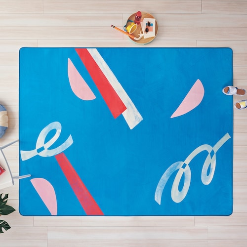 夏の色遊びを楽しむ接触冷感ウレタン入り撥水ラグ