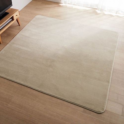 撥水・防汚・抗菌防臭・防ダニ加工付きの掃除がしやすいスッキリウレタン入りラグ