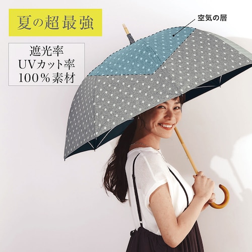 二重張り長日傘55cmロングタイプ【晴雨兼用】