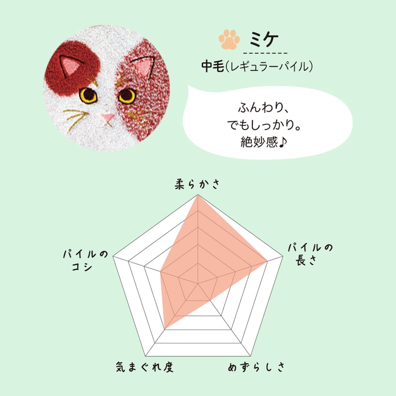 ミケ／中毛（レギュラーパイル）