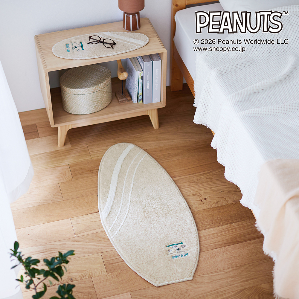 【ピーナッツ/PEANUTS】サーフ柄アクセントマット「スヌーピー」