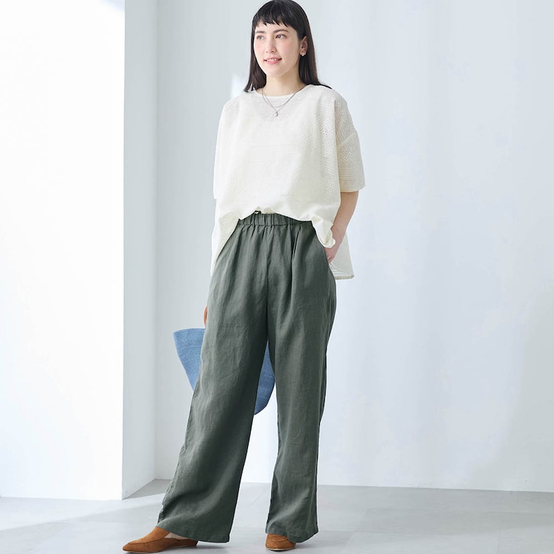 モデル身長166cm／M ※写真は撮影用のため股下+6㎝になります。