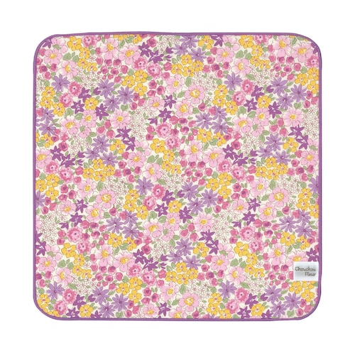 小花柄のガーゼパイルハンカチ