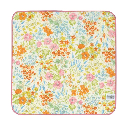 小花柄のガーゼパイルハンカチ