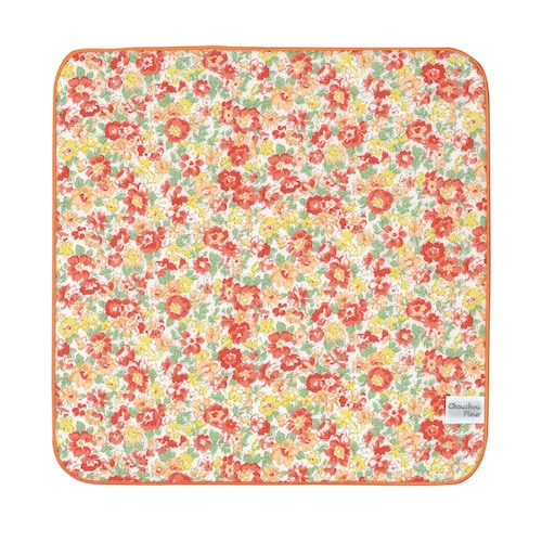 小花柄のガーゼパイルハンカチ