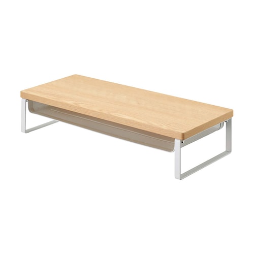 ウッド調モニター台 ＜棚付きタイプ/サイドトレー付きタイプ＞