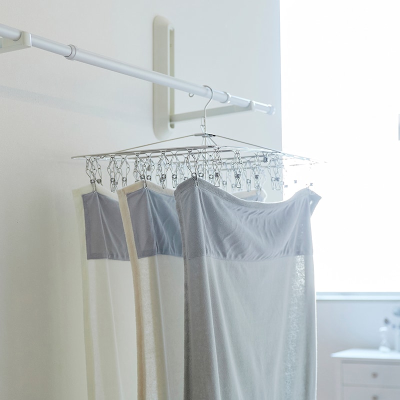 広げれば1枚になるので、洗濯後も乾きやすい