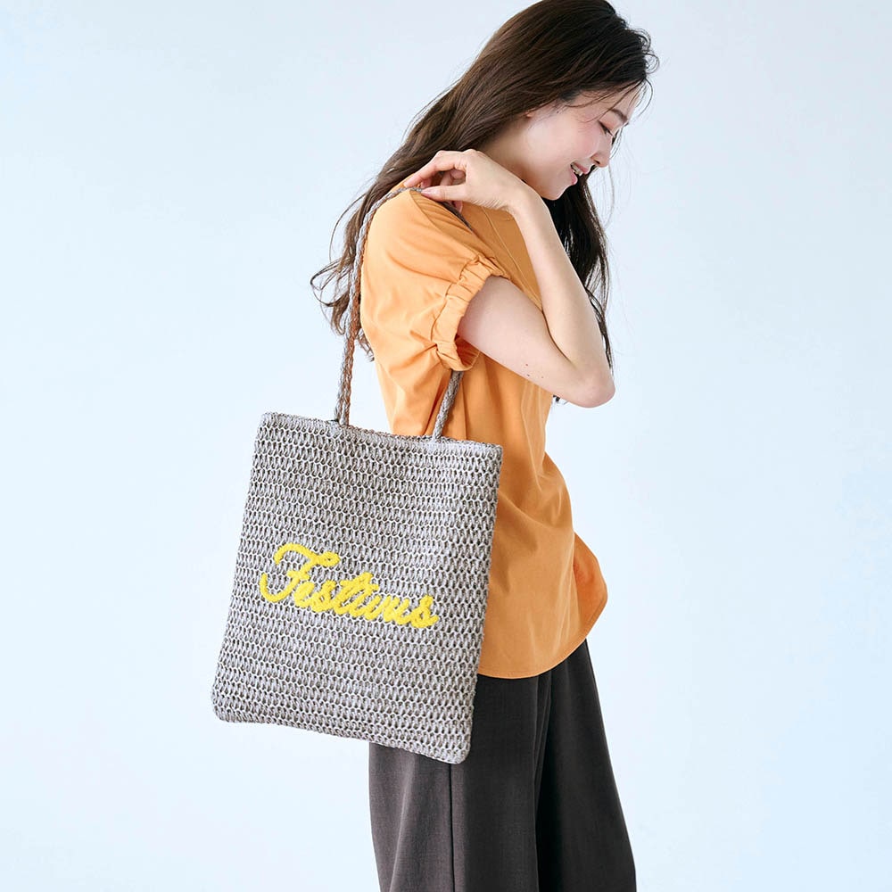 7月23日再値下げ】 サガラ刺繍ペーパーメッシュ素材フラットトート