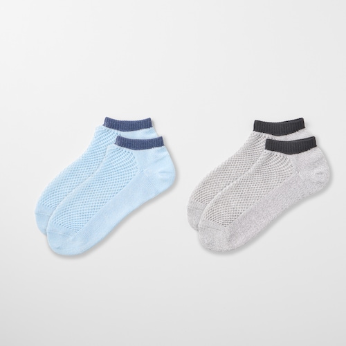 2足組 メンズメッシュスニーカーソックス 【アセドロン】