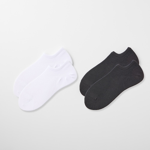 2足組メンズメッシュ無地スニーカーソックス 【アセドロン】