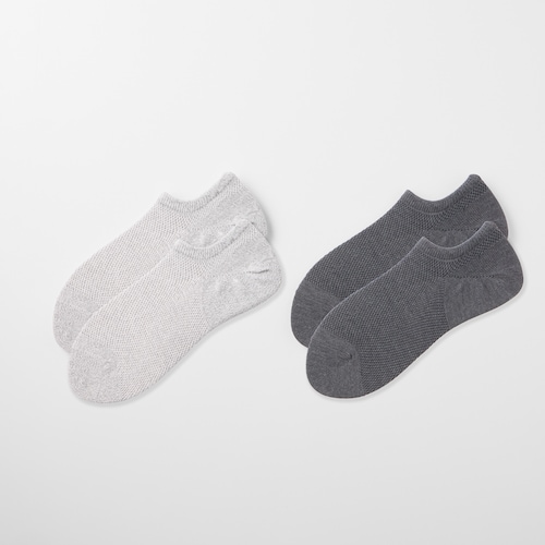 2足組メンズメッシュ無地スニーカーソックス 【アセドロン】