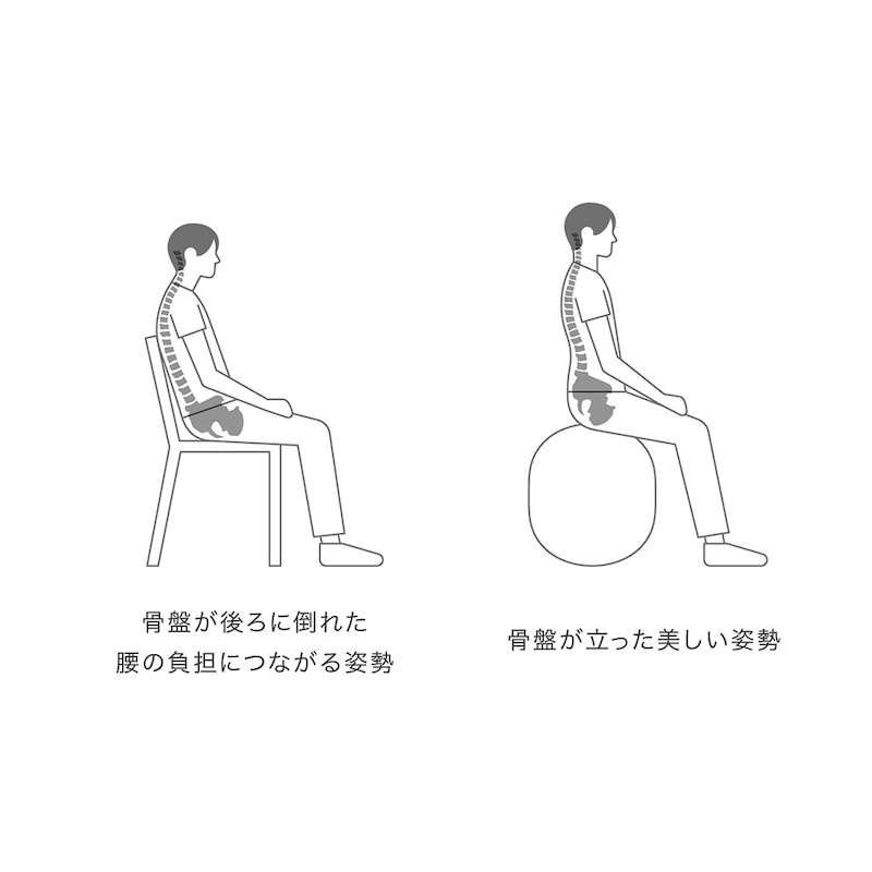 骨盤を動かして自然と直立した姿勢へ