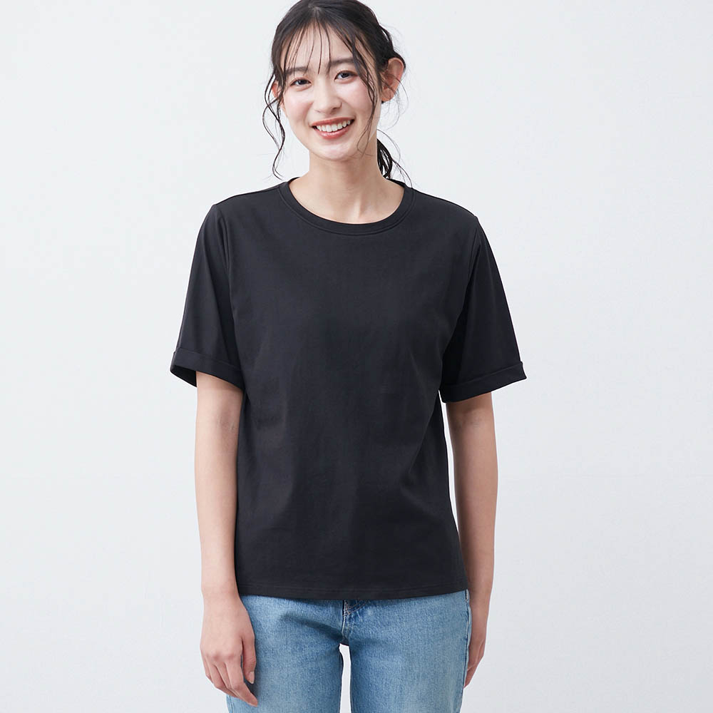 ゆるここカップ付き綿混半袖Tシャツ(背中フリー) ゆるここカップ付き綿混半袖Tシャツ(背中フリー)