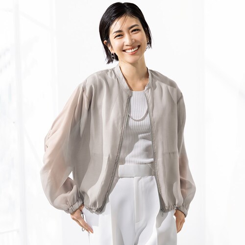 【定期お届け】[LLサイズ] シアー素材でオシャレに見えるブルゾン ：2回シリーズ