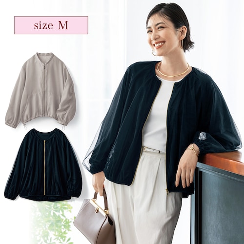 【定期お届け】[Mサイズ] シアー素材でオシャレに見えるブルゾン ：2回シリーズ