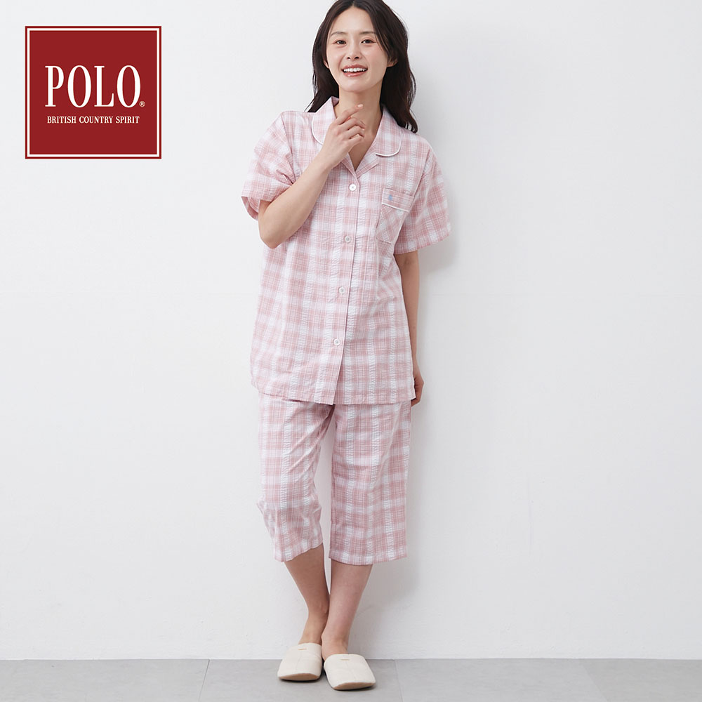 【ポロ・ビーシーエス/POLO BCS】先染めサッカー半袖 & 7分丈パジャマ